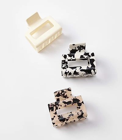 Tortoiseshell Print Claw Hair Clip Set