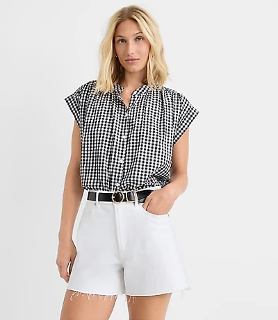Petite Gingham Everyday Dolman Shirt