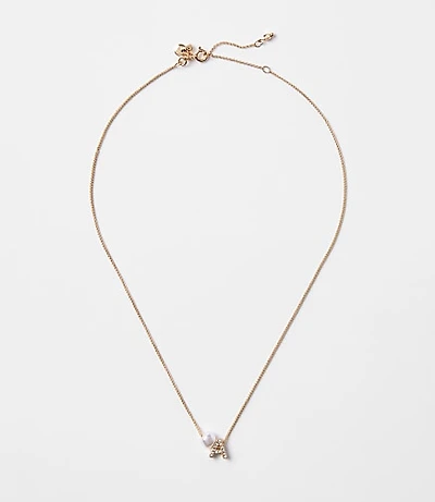 Pearlized Pave Initial Necklace