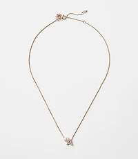 Pearlized Pave Initial Necklace