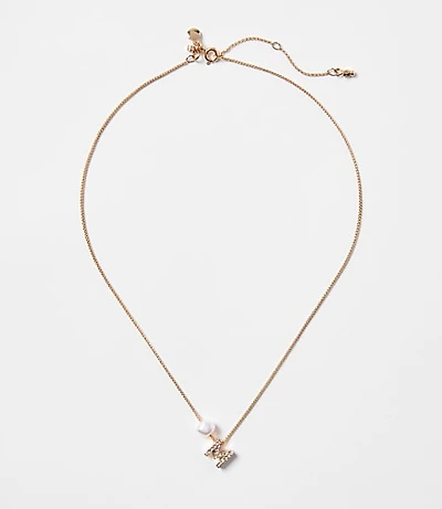 Pearlized Pave Initial Necklace