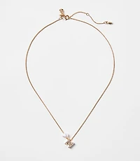 Pearlized Pave Initial Necklace