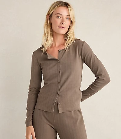 Haven Well Within Organic Cotton Pointelle Cardigan