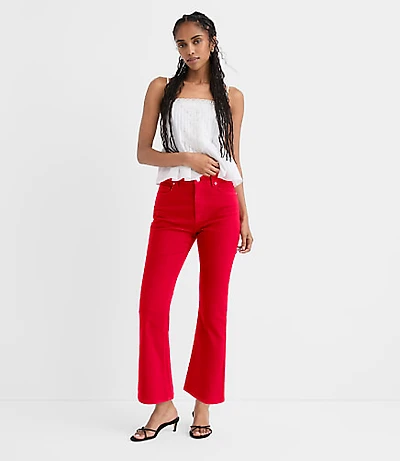Rivete High Rise Kick Crop Jeans Maple Cherry