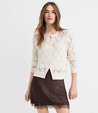 Petite Diamond Pointelle Cardigan