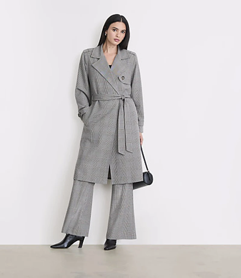 LOFT Versa Plaid Seasonless Stretch Trench Coat
