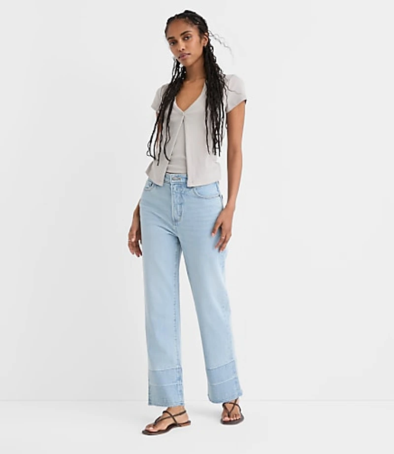 Rivete Unpicked High Rise Straight Jeans Wave Wash