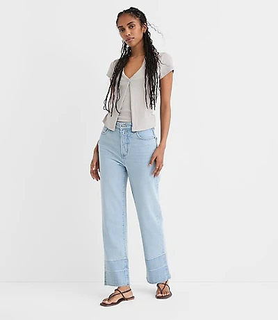 Rivete Unpicked High Rise Straight Jeans Wave Wash