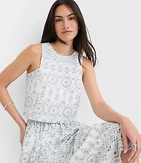 Petite Eyelet Poplin Shell
