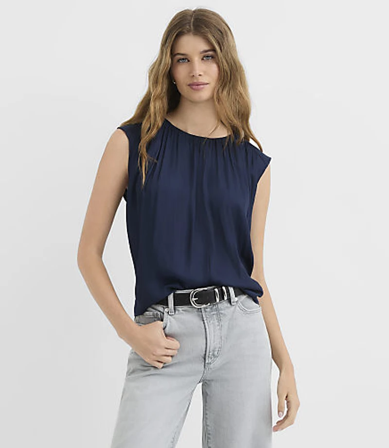 Shirred Wedge Top