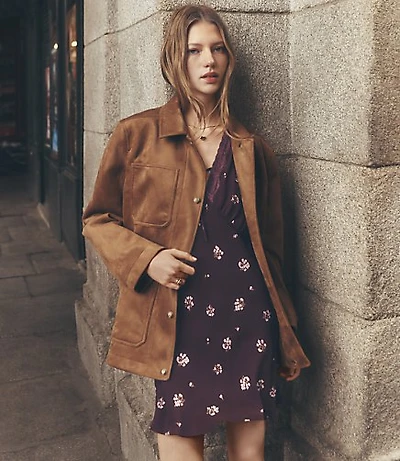 Faux Suede Oversized Jacket