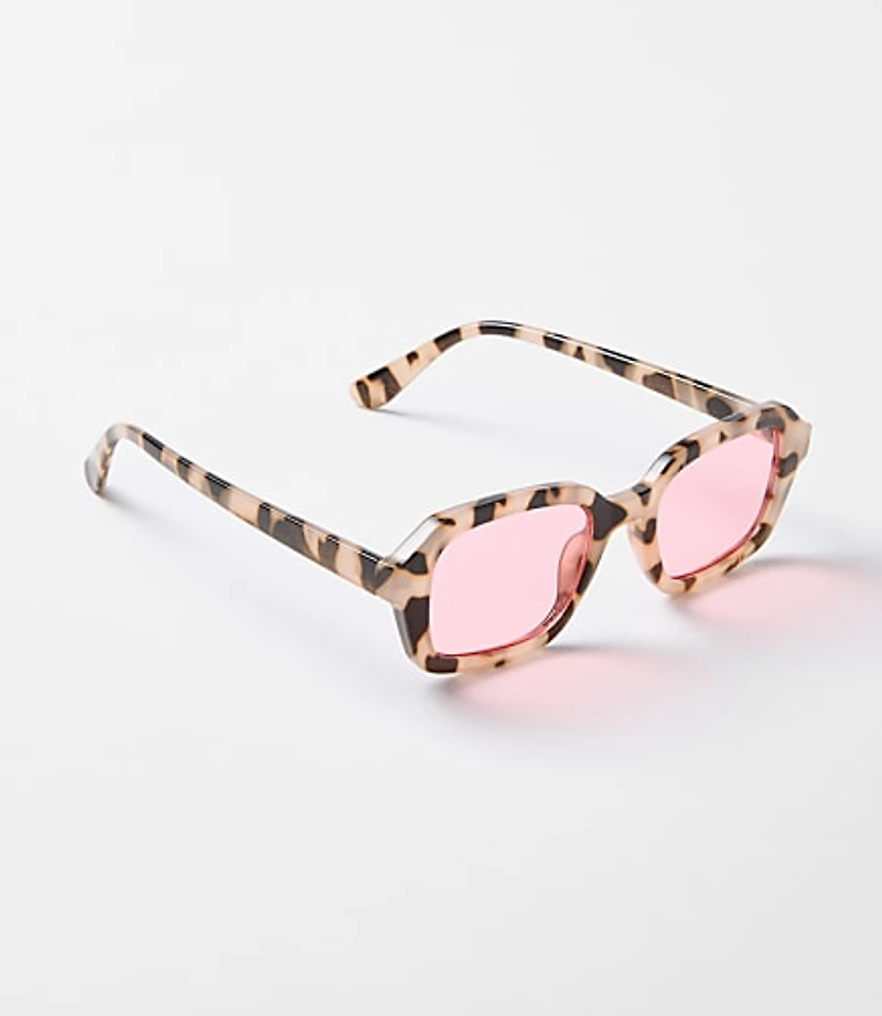 Tortoiseshell Print Small Square Sunglasses