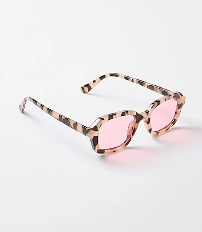 Tortoiseshell Print Small Square Sunglasses