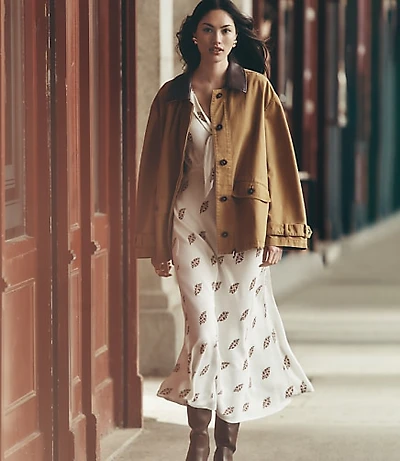 Garden Tie Neck Bias Midi Dress