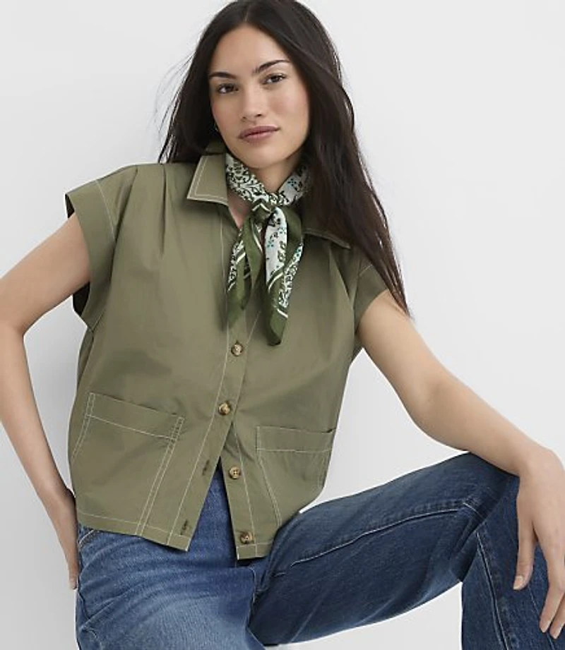 Poplin Wedge Utility Pocket Top