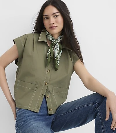 Poplin Wedge Utility Pocket Top