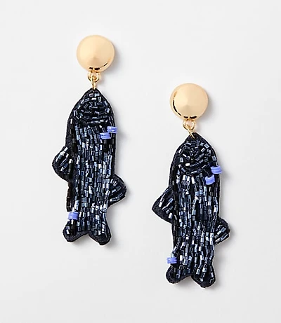 Fish Beaded Statement Earrings