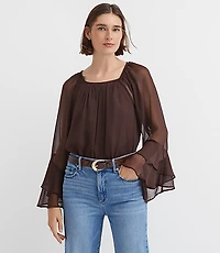 Tiered Ruffle Sleeve Blouse