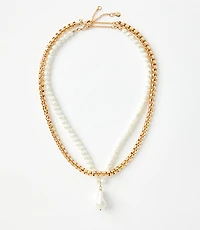 Pearlized Chunky Chain Link Necklace Set