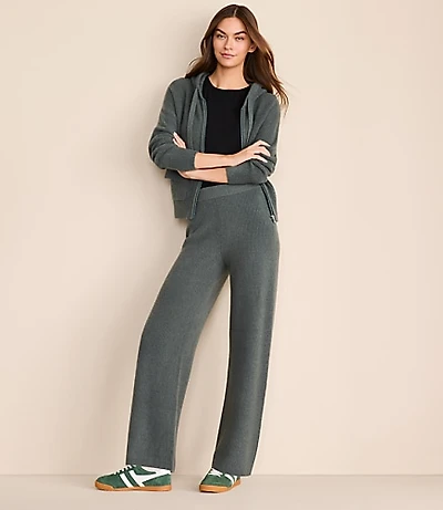 Lou & Grey Heathered Waffle Cloudstitch Wide Leg Pants