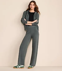 Lou & Grey Heathered Waffle Cloudstitch Wide Leg Pants