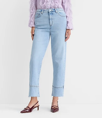 Curvy Fresh Cut High Rise Straight Jeans Light Wash Indigo