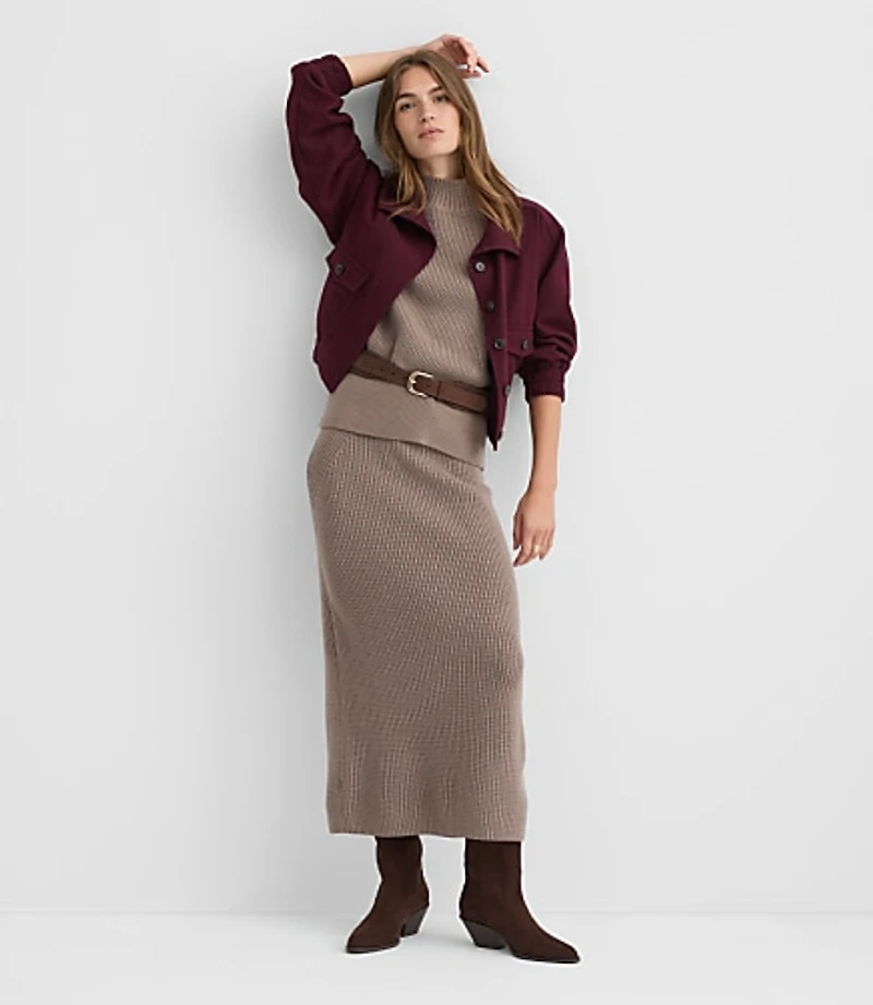 Ribbed Midi Sweater Skirt