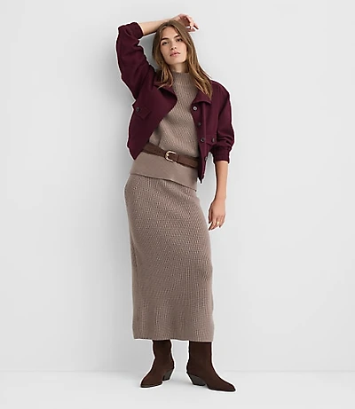 Ribbed Midi Sweater Skirt
