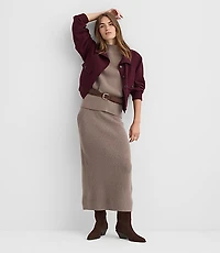 Ribbed Midi Sweater Skirt
