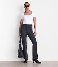 LOFT Versa Pintucked Ponte Flare Pants Pinstripe