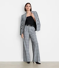 LOFT Versa Seasonless Stretch Double Pleat Wide Leg Pants Plaid