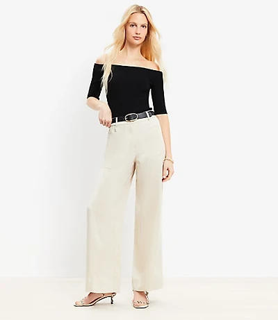 Seamed Wide Leg Pants