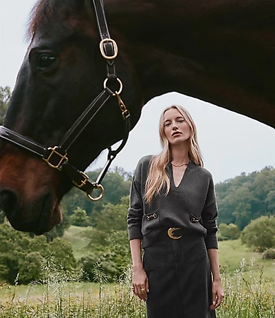 Heathered Horsebit Pocket Sweater