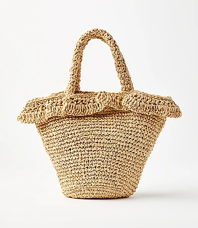 Ruffle Straw Bag