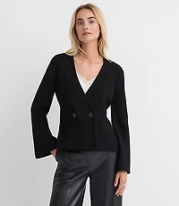 Ribbed Double Button Sweater Jacket