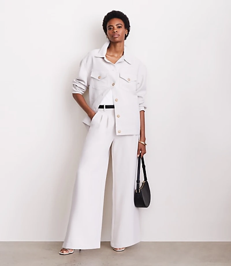 LOFT Versa Crepe Drape Trucker Jacket