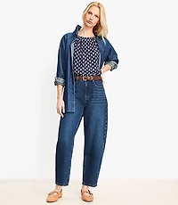 High Rise Barrel Jeans Authentic Dark Wash