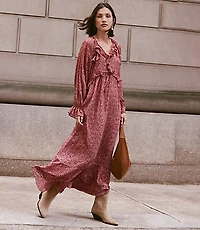 Petite Floral Ruffle Maxi Dress