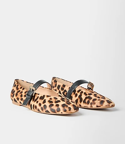 Leopard Print Mary Jane Flats