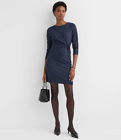 Shimmer Twist Midi Dress
