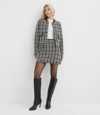 Checked Mini Wrap Skirt