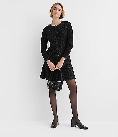 Petite Shimmer Boucle Mini Pocket Dress
