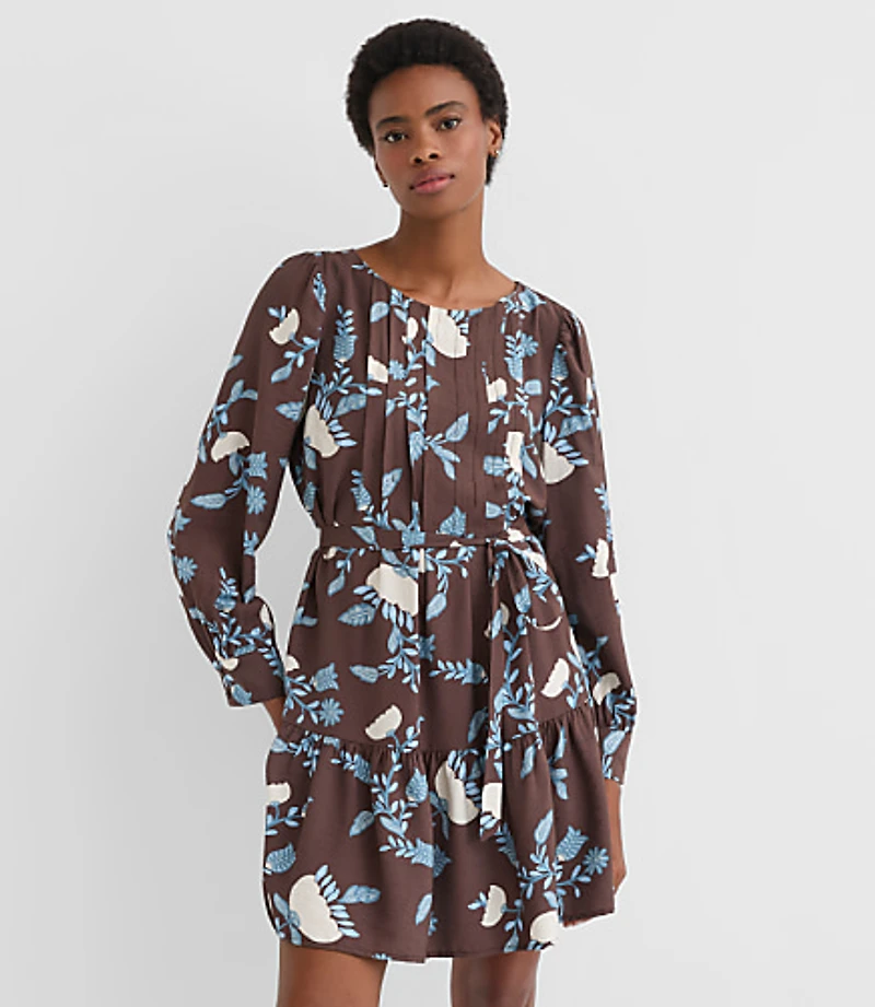 Petite Garland Pleated Mini Flounce Dress