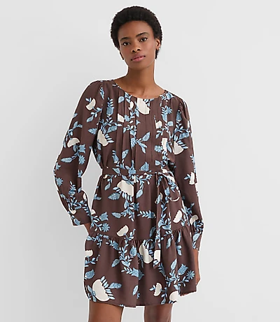 Petite Garland Pleated Mini Flounce Dress