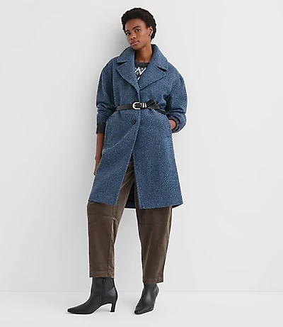 Petite Boucle Twill Cocoon Coat