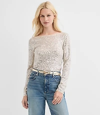 Sequin Long Sleeve Tee