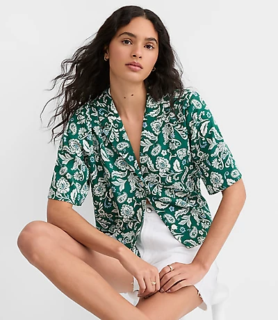 Floral Twill Relaxed Everyday Shirt