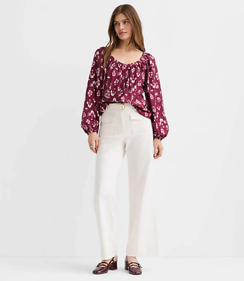 Belted Palmer Wide Leg Pants Pique