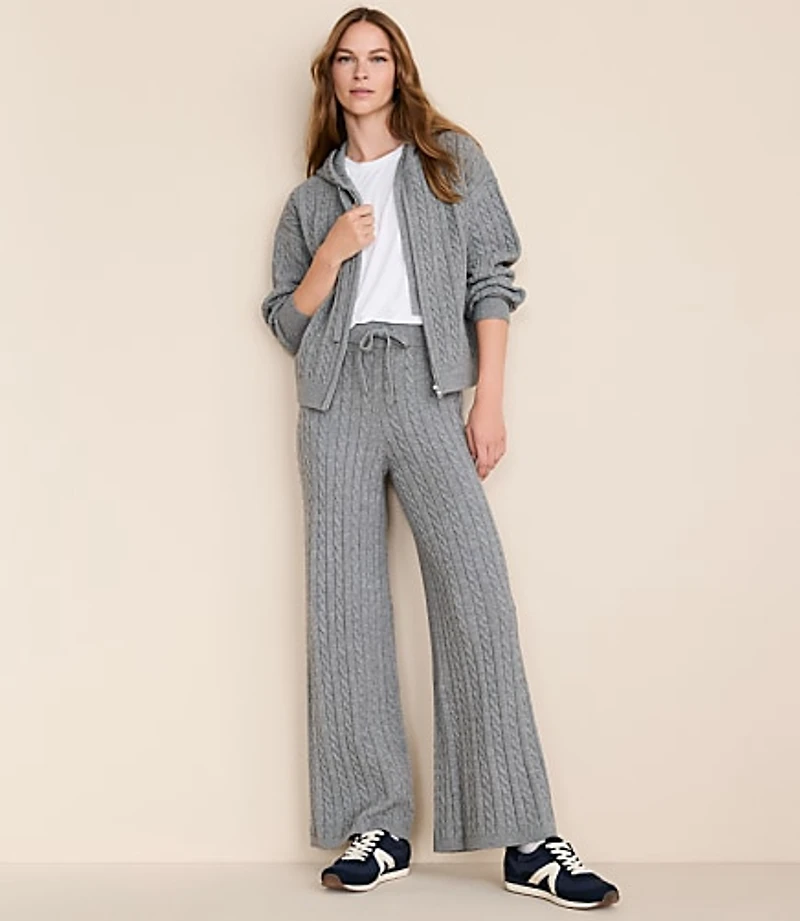 Petite Lou & Grey Cable Sweater Wide Leg Pants