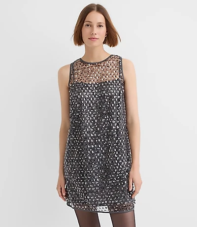 Petite Sequin Cluster Mini Dress